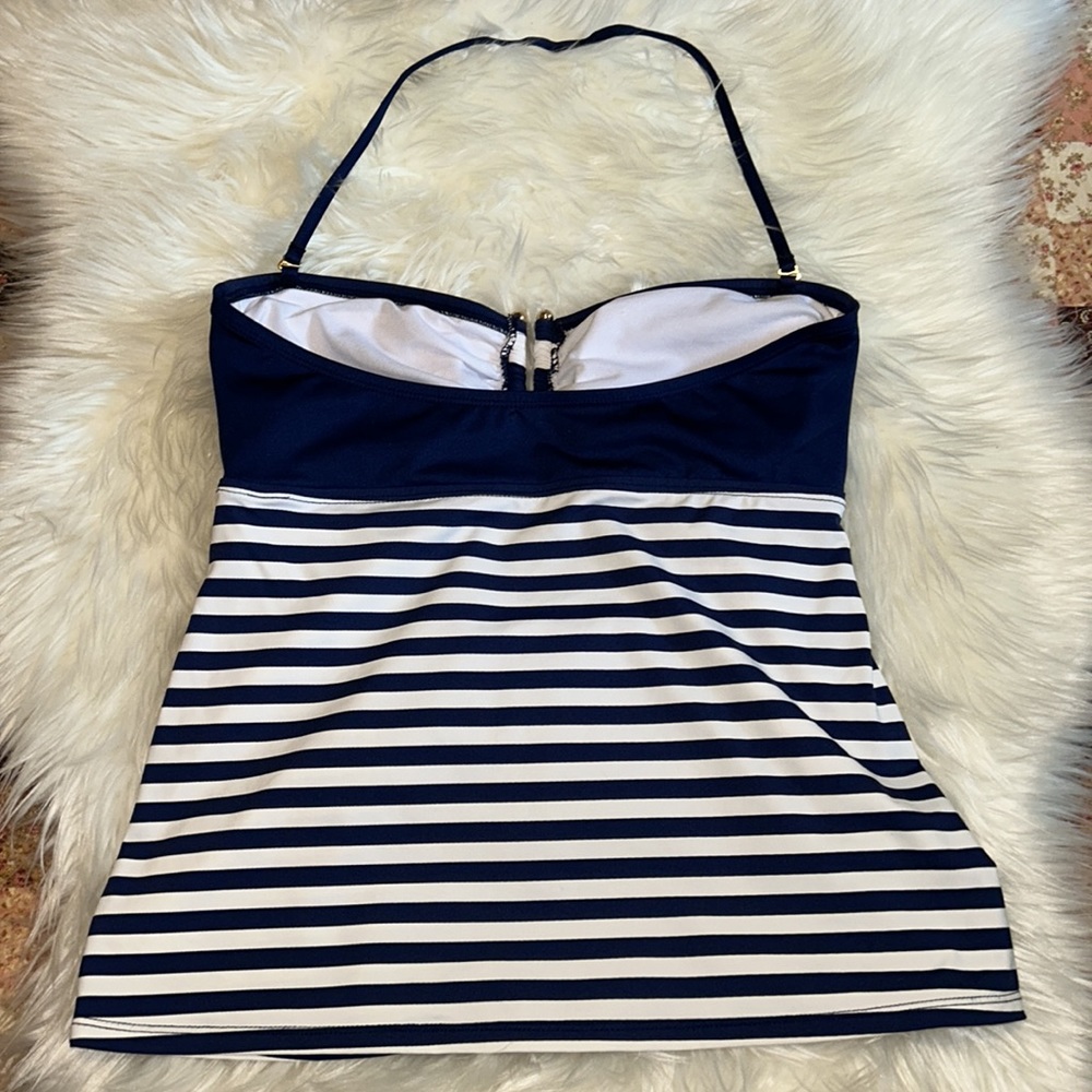 Lauren Ralph Lauren Indigo Striped Tankini Top - Picture 3 of 6